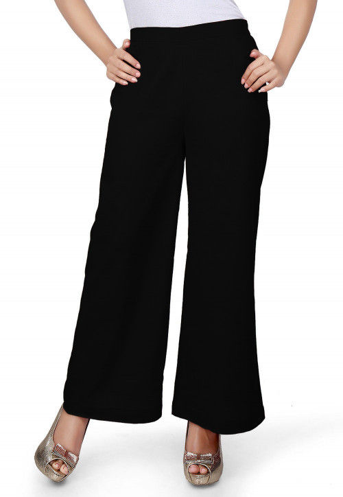 Women Elegant Palazzo Pants Solid Color Wide Leg Cropped Pants Slim Fitting  Relaxed Fit Straight Pants Ladies (AG, S) at Amazon Women's Clothing store