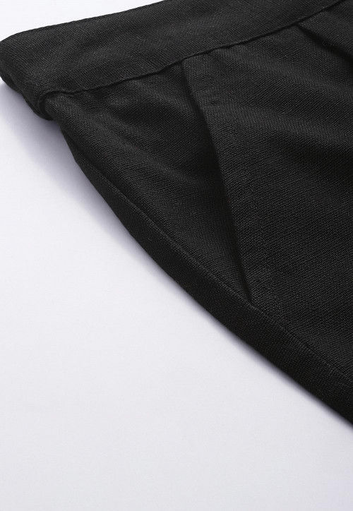 Solid Color Cotton Pant in Black : BMX33