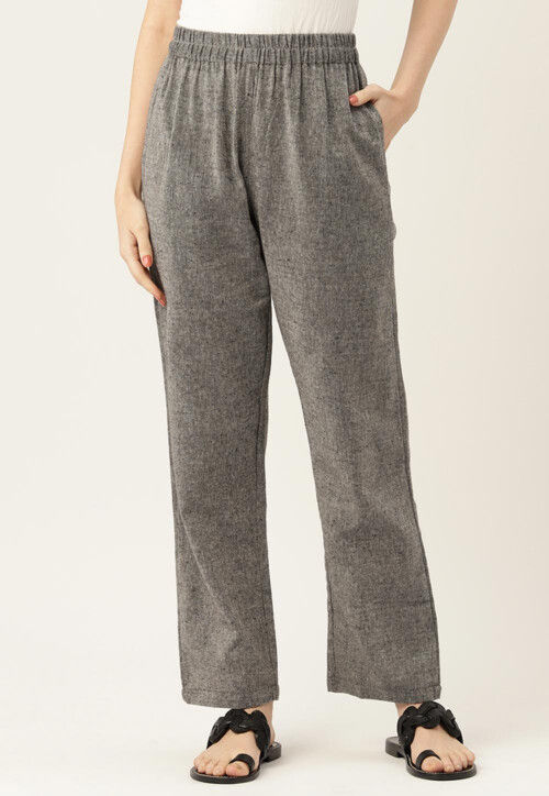Solid Color Cotton Pant in Dark Grey : BSH77
