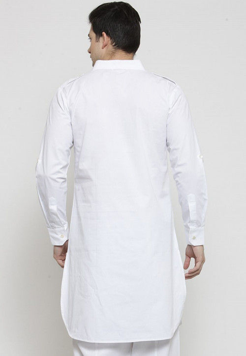 Pathani White Color Buy Solid Color Cotton Pathani Suit in White Online : MVE1334 - Utsav ...