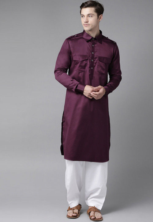 Indian Cotton Man Wedding Kurta Grey Kurta Solid Pathani suit Men Panjabi  kurta | eBay
