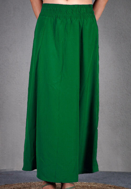 Solid Color Cotton Petticoat in Green : UAC322