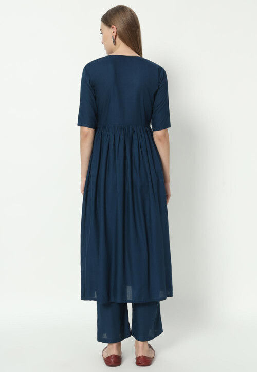 Zain Supima Cotton Teal Blue Co-ord Set
