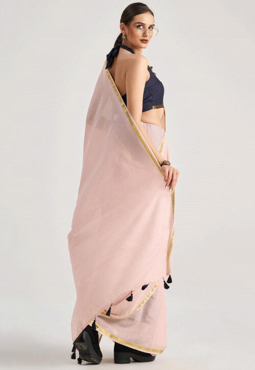 Solid Color Saree Buy Solid Color Cotton Silk Saree in Baby Pink Online : SSEA5651 ...