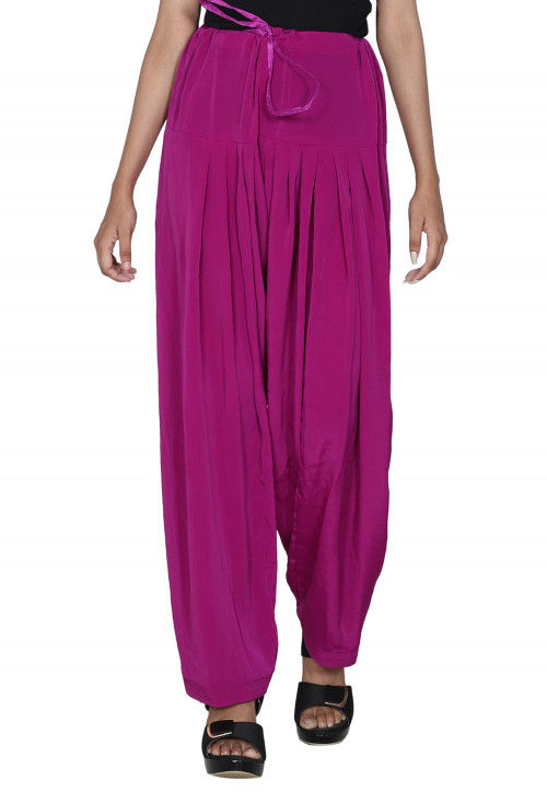 Solid Color Crepe salwar in Magenta