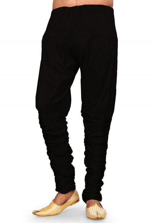 Solid Color Dupion Silk Breaches in Black