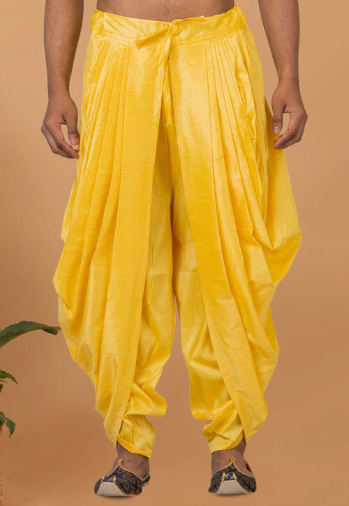 Yellow dhoti pants top