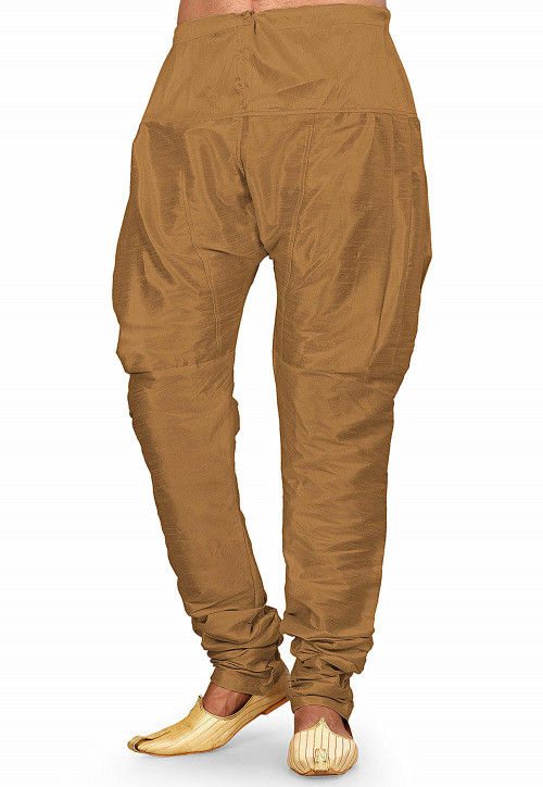 Solid Color Dupion Silk Breeches in Beige