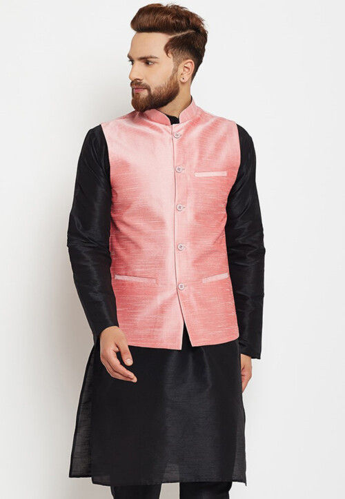 Pink kurta black pajama sales