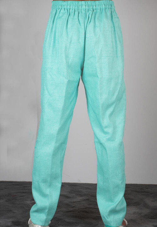 Solid Color Dupion Silk Pajama in Turquoise