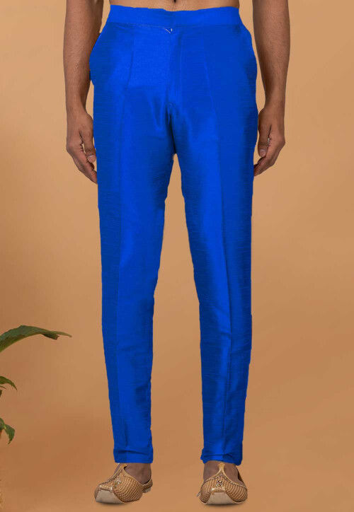 Royal Blue Slim Pants - Flat Front Suitsforme.com