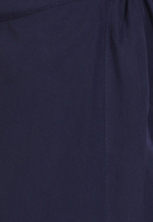 Solid Color Faux Crepe Pant in Navy Blue : BYT130