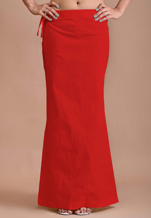 Solid Color Lycra Cotton Shape Wear in Red