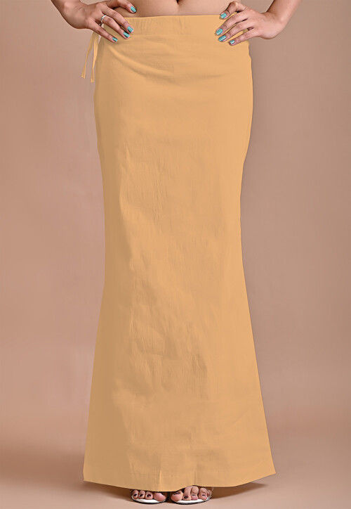Solid Color Lycra Cotton Shapewear Petticoat in Beige : UUB1107