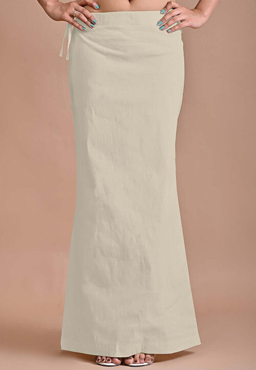 Solid Color Lycra Cotton Shapewear Petticoat in Off White : UUB1101