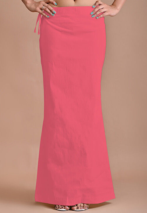 Solid Color Lycra Cotton Shapewear Petticoat in Pink UUB1103