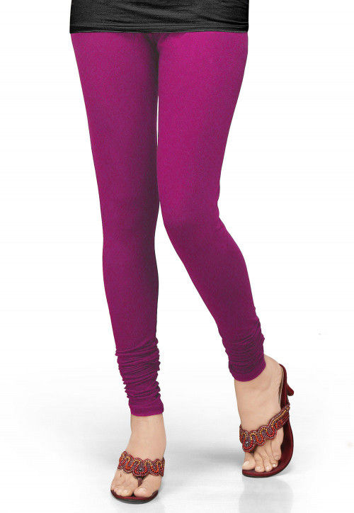 Cotton Lycra Solid Plus Size Ankle Length Leggings Baby Pink color-cheohanoi.vn