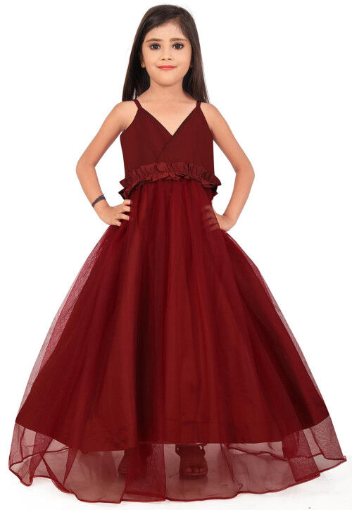 RUNAMORA CREATION Women Maxi Maroon Dress - Buy RUNAMORA CREATION Women  Maxi Maroon Dress Online at Best Prices in India | Flipkart.com