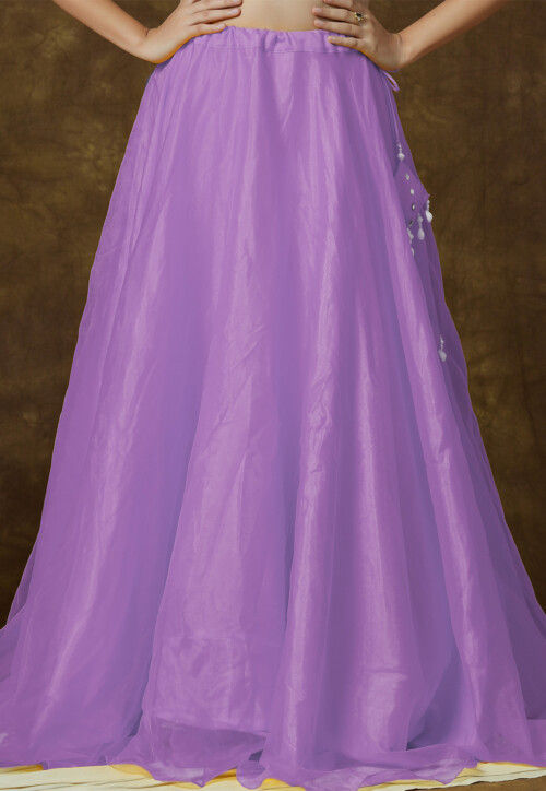 Solid Color Organza Skirt in Lavender