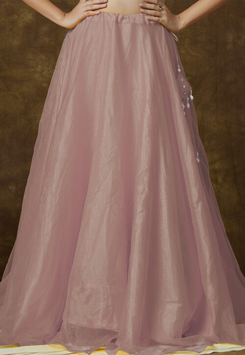 Solid Color Organza Skirt in Old Rose