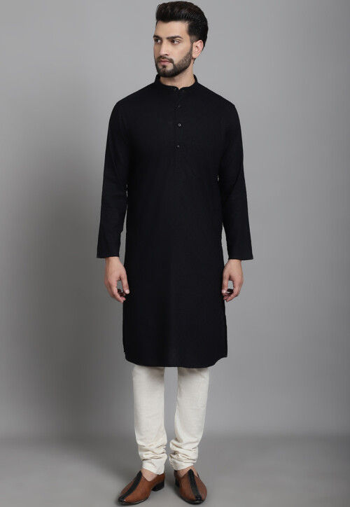 Solid Color Pure Cotton Kurtas in Black