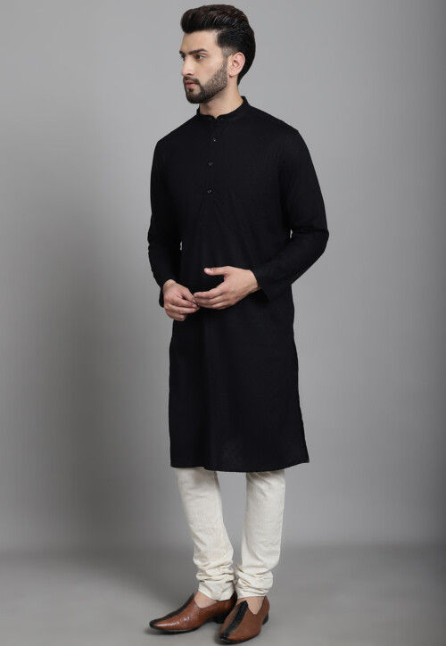 Solid Color Pure Cotton Kurtas in Black