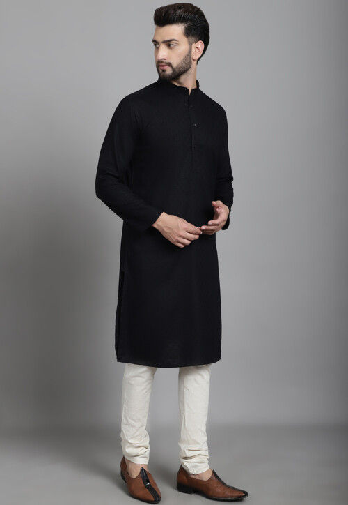 Solid Color Pure Cotton Kurtas in Black