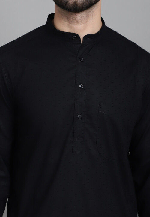 Solid Color Pure Cotton Kurtas in Black