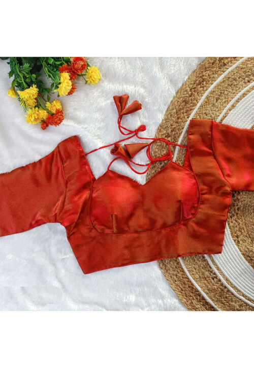 Pure Kanjivaram Silk Blouse in Red