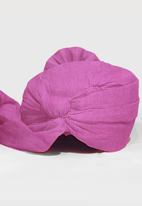 Solid Color Pure Kota Silk Unisex Turban in Pink