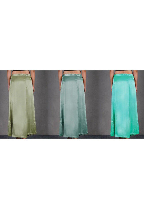 Solid Color Satin Petticoat Combo Set in Multicolor