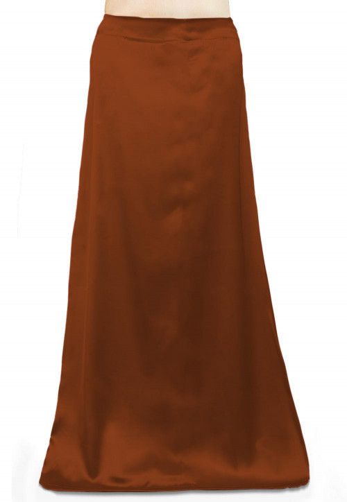 Solid Color Satin Petticoat in Brown : UUX509