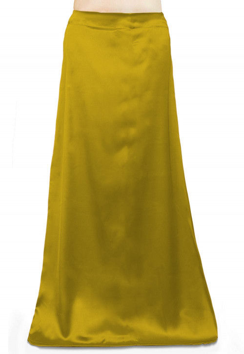 Solid Color Satin Petticoat in Olive Green