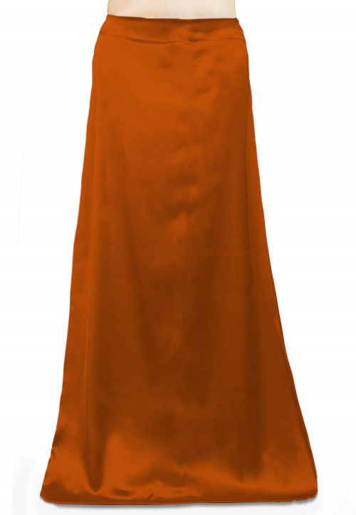 Solid Color Satin Petticoat in Rust