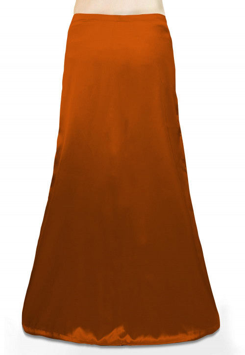 Solid Color Satin Petticoat in Rust