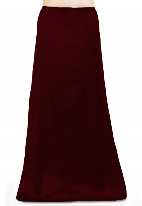 Solid Color Satin Petticoat in Wine : UUX511