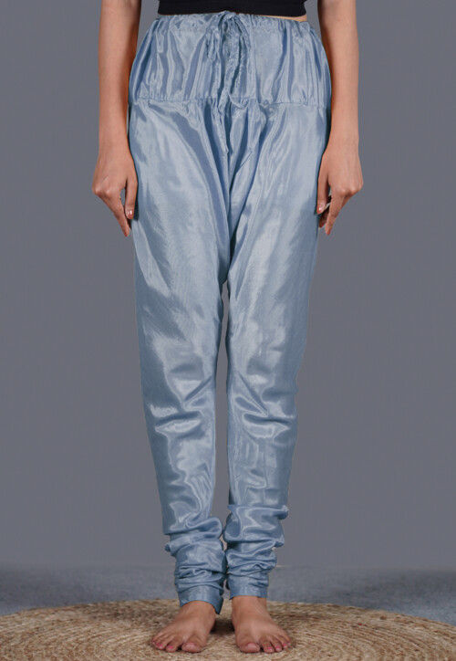 Solid Color Shantoon Churidar in Dusty Blue