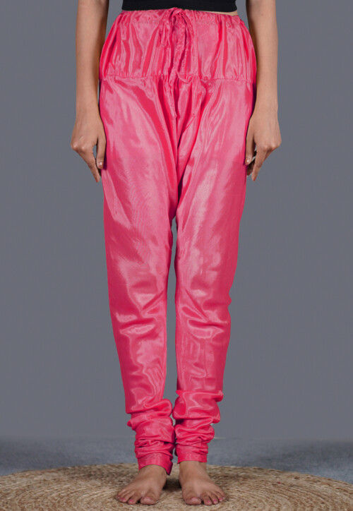 Solid Color Shantoon Churidar in Pink