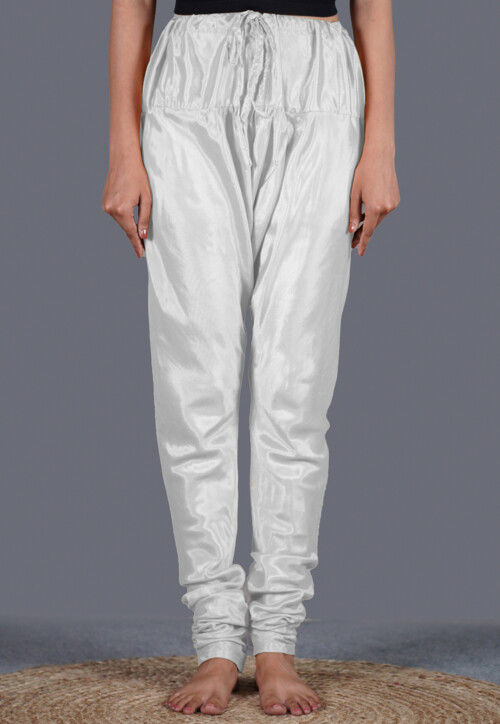 Solid Color Shantoon Churidar in White