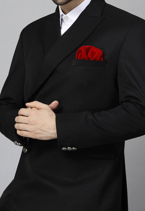 Solid Color Terry Cotton Blazer Set in Black