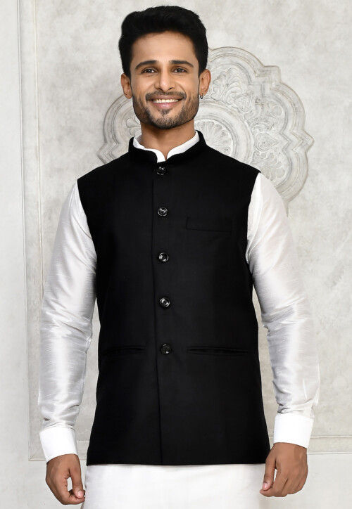 Black nehru shirt shop