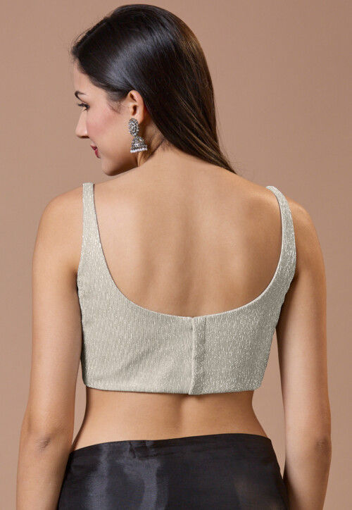 Solid Color Tissue Blouse in Silver