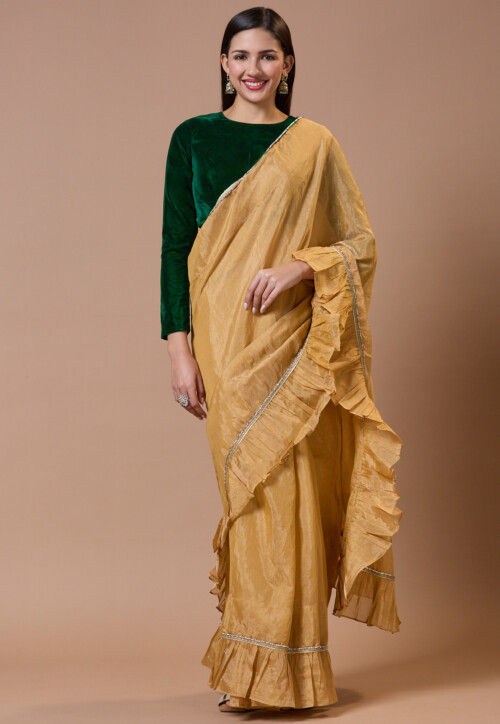 Solid Color Velvet Blouse in Green