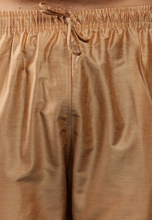 Solid Color Viscose Silk Pajama in Beige