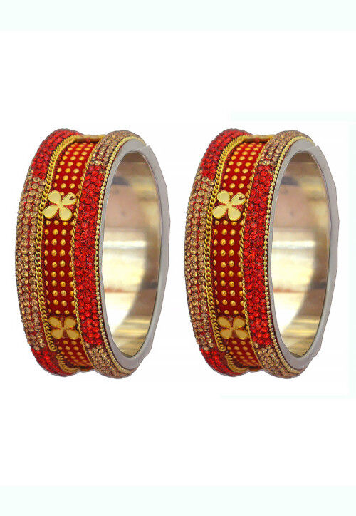 Stone Studded Bangle Pair