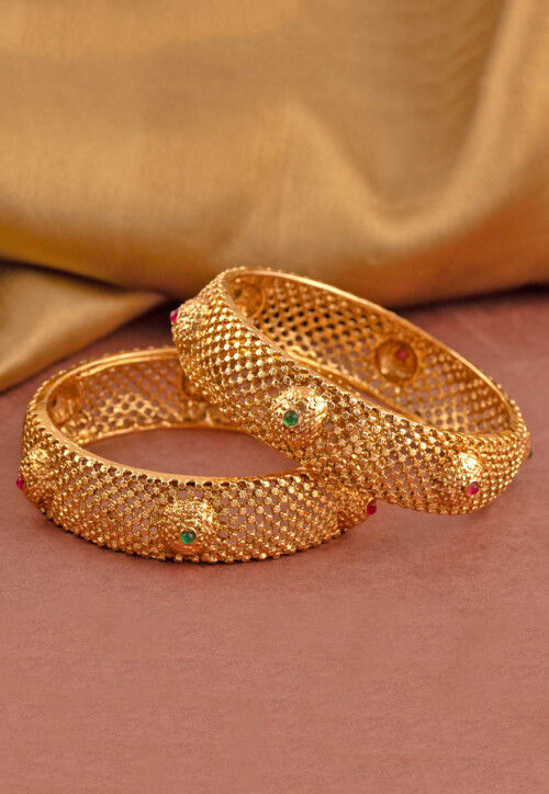 Stone Studded Bangle Pair