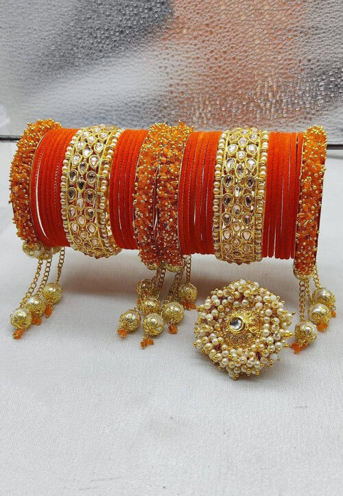 Stone Studded Bangle Set