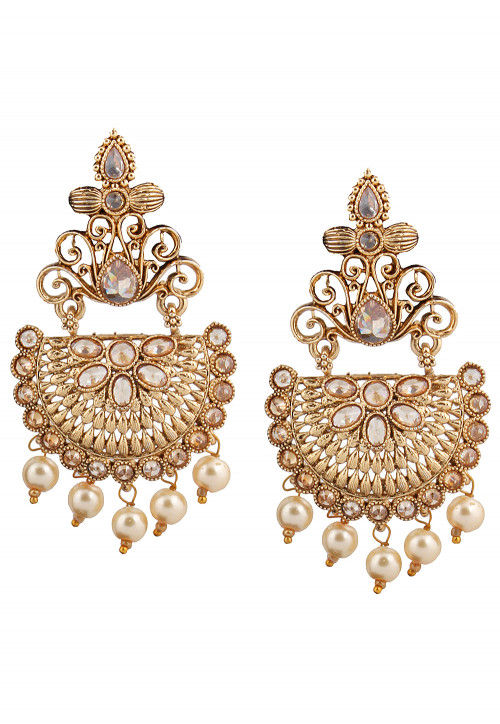 Stone Studded Chandbali Earrings