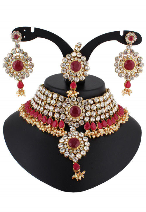 Stone Studded Choker Necklace Set