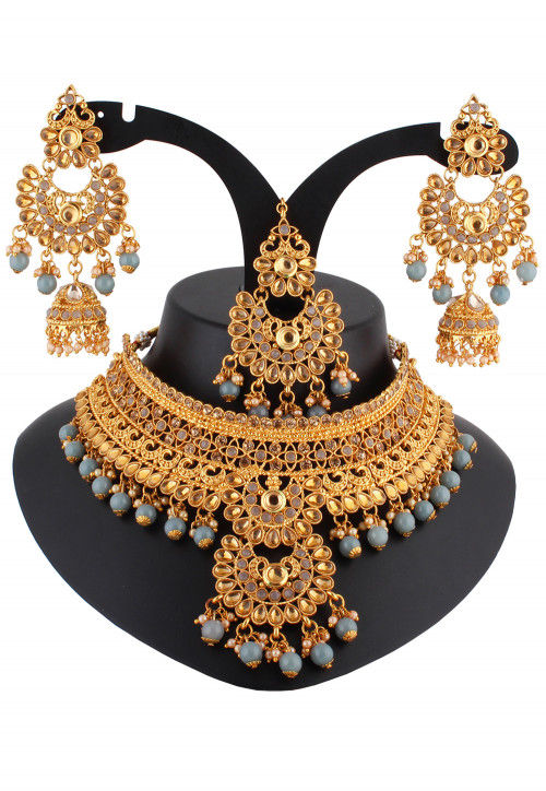 Stone Studded Choker Necklace Set